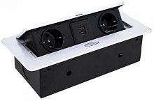 Розетка встраеваемая полуавтоматическая Livolo RocketSocket 2-м.+2USB 265х118х68мм белый картинка